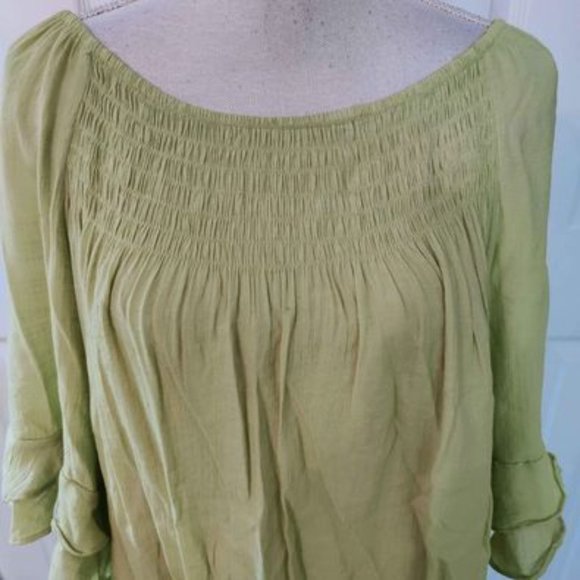 Womens 3/4 Ruffled Sleeve Asymmetrical Hem Top Size 22/24W - Picture 1 of 2